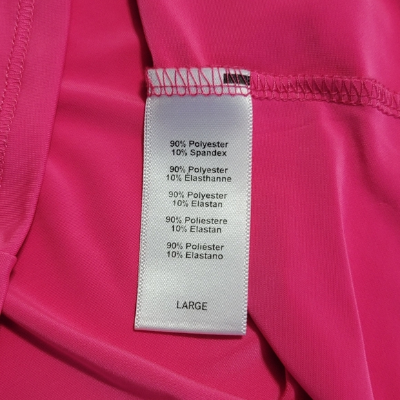 Project Social T Urban Outfitters Size Large Turtleneck Raglan Sleeve Neon Pink - Picture 4 of 7